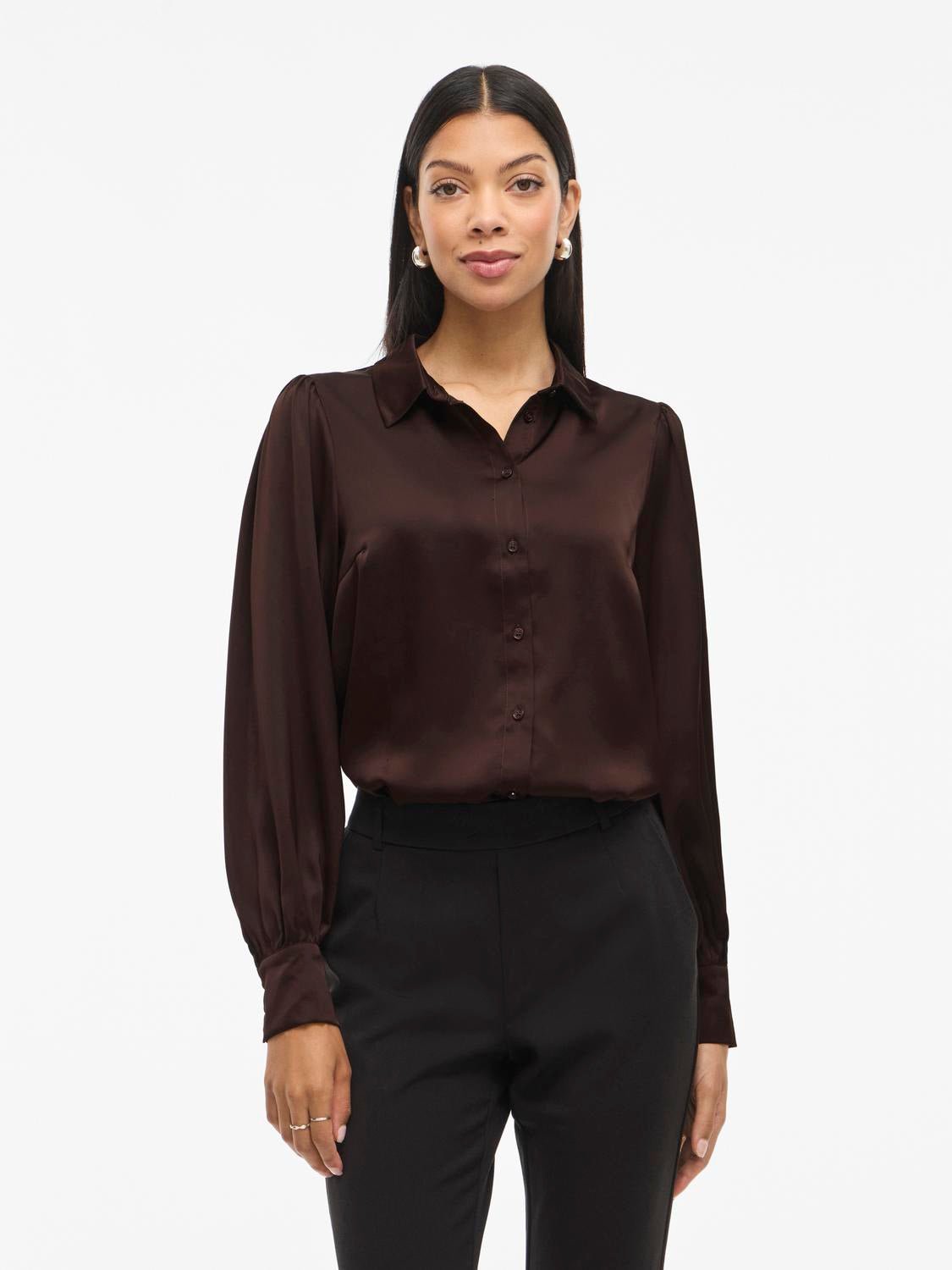 VIENNA Shirt - Coffee Bean - VERO MODA & VILA Bergvik